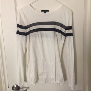Forever 21 White Tee with Black Stripes